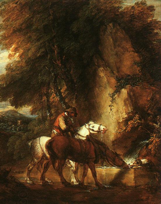 Thomas Gainsborough Wooded Landscape with Mounted Drover China oil painting art